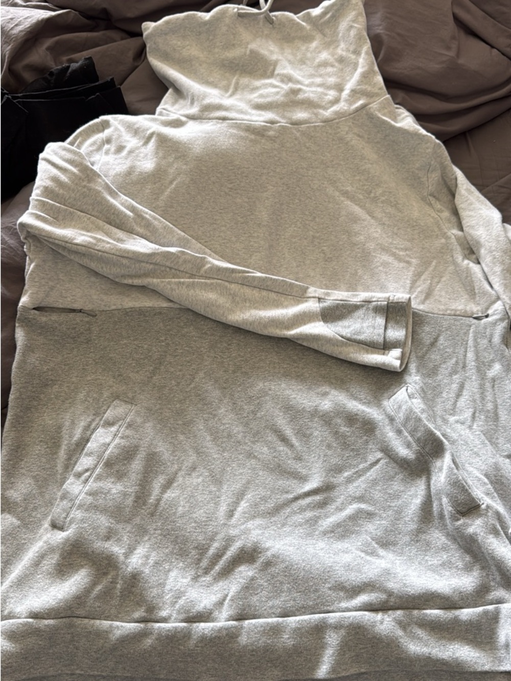 Nursing Queen Light Gray Cowl Neck Nursing Sweater